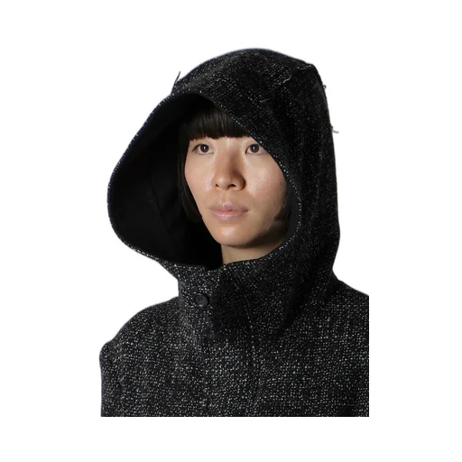 Handmade Tweed Hooded Zip Coat