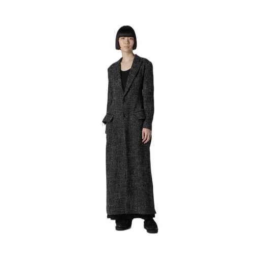 Handmade Tweed Back Lace Up Long Coat