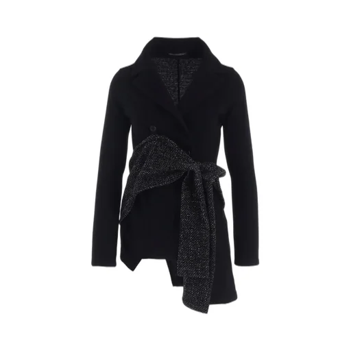 Soft Wollen 1/14 Fabric Combi O Collar Jacket