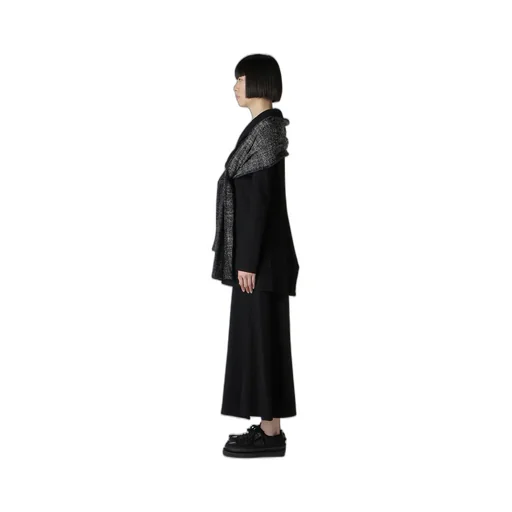 Soft Wollen 1/14 Fabric Combi O Collar Jacket