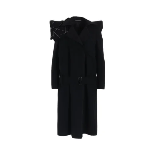 Flannel P Shoulder Belted Coat