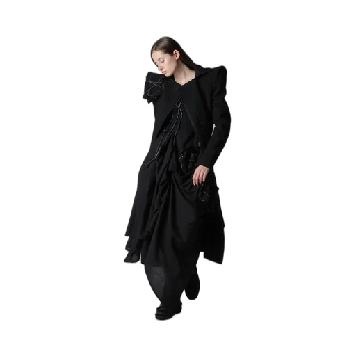 Flannel P Shoulder Belted Coat