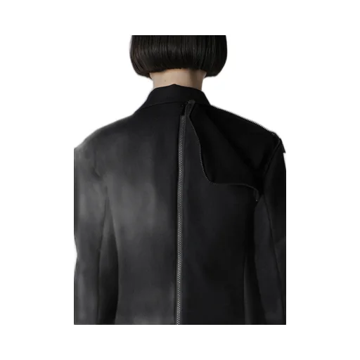 W/Saxony Zip Detail Jacket