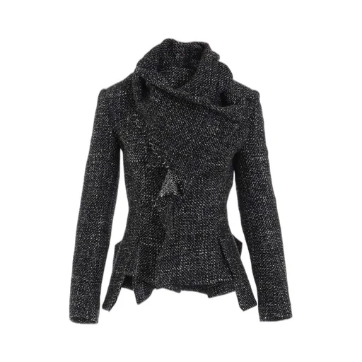 Handmade Tweed Stole Detail Jacket