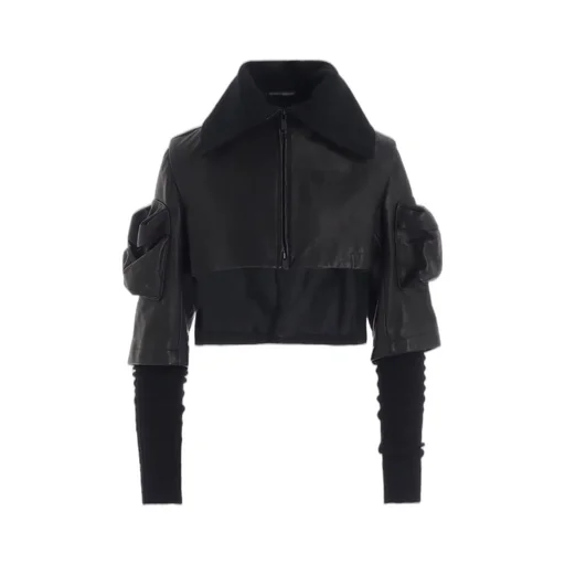 Horse Suede Ribbed Slv Short Jacket