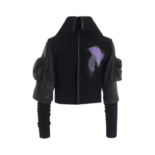 Horse Suede Ribbed Slv Short Jacket