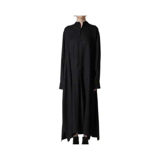 Viscose Twill Side Slit Shirt Dress