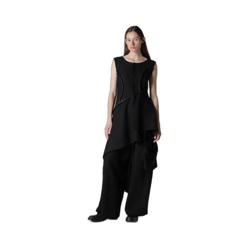 Wool Viyella Leather Piping Dress