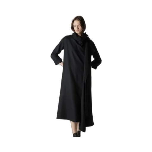 W/Saxony Draped Neck Dress
