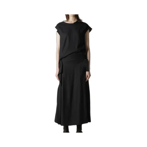 Viscose Twill R Draped Long Dress