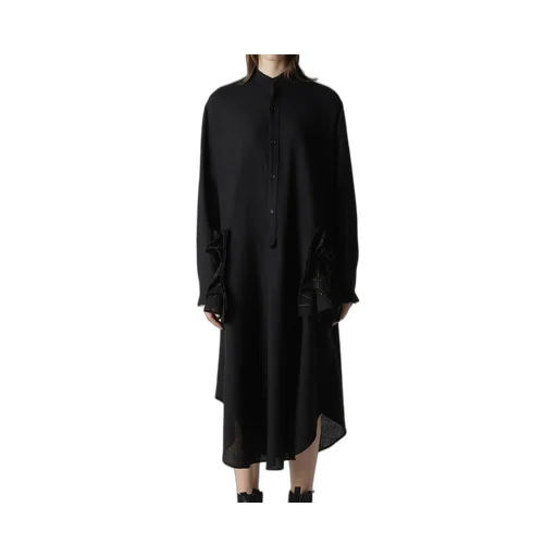 Soft Wool A Embroidery Box Pocket Dress