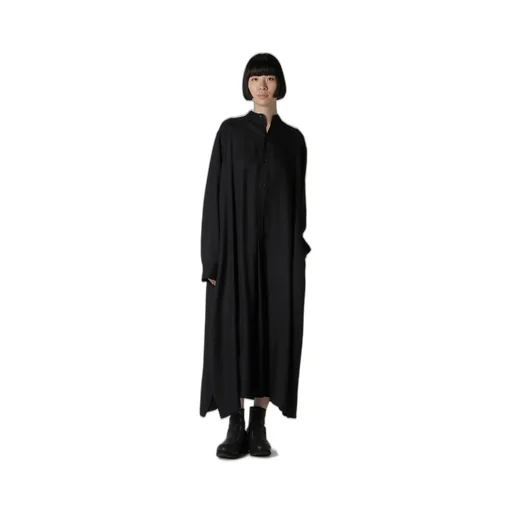 Viscose Twill Side Slit Shirt Dress