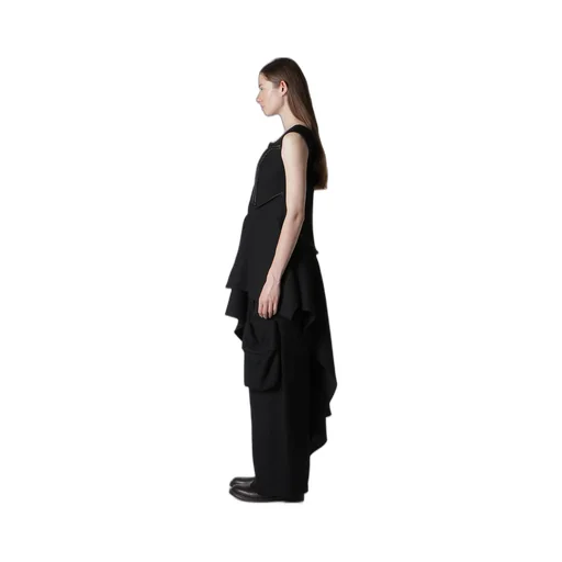 Wool Viyella Leather Piping Dress