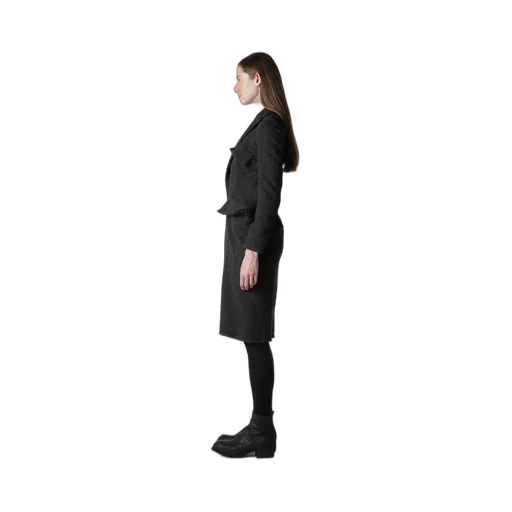 Tweed Cloth Flap Detail Slim Dress