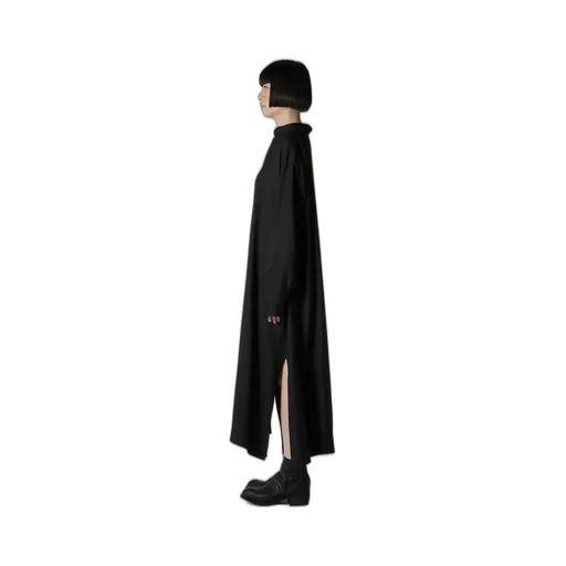 Viscose Twill Side Slit Shirt Dress