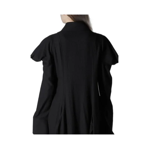 Wool Viyella Puffed Sleeves Shirt Dress