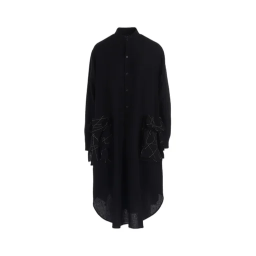 Soft Wool A Embroidery Box Pocket Dress