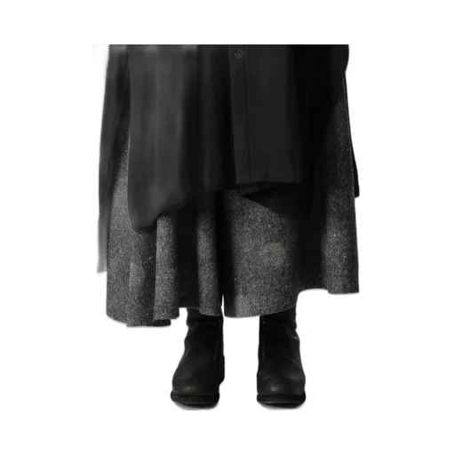 Wool Viyella Puffed Sleeves Shirt Dress