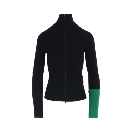 Rib Color Combi High Neck Zip Cd