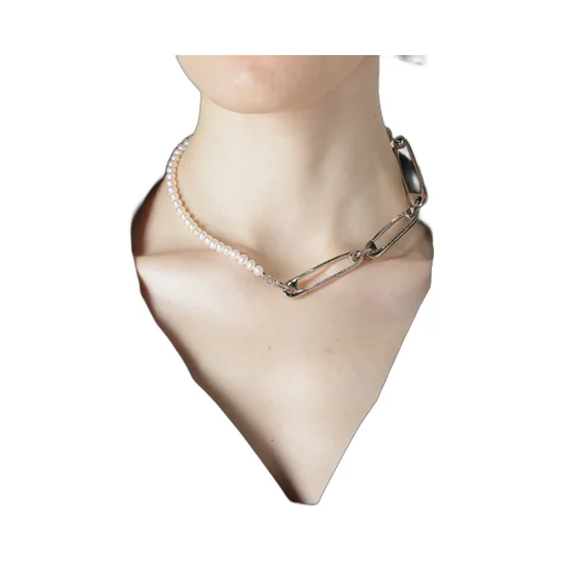 Pearl/Brass B Pearl Pin Choker