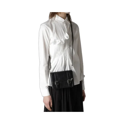 Shrinked Leather Flap Mini Shoulder Bag