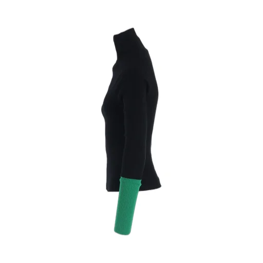 Rib Color Combi High Neck Zip Cd