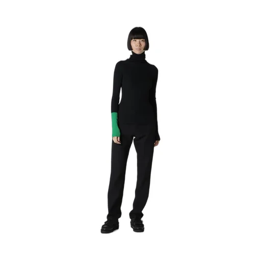 Rib Color Combi High Neck Po