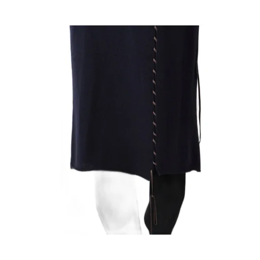 7G1P Plain Stitch+Leather String String High Neck Po