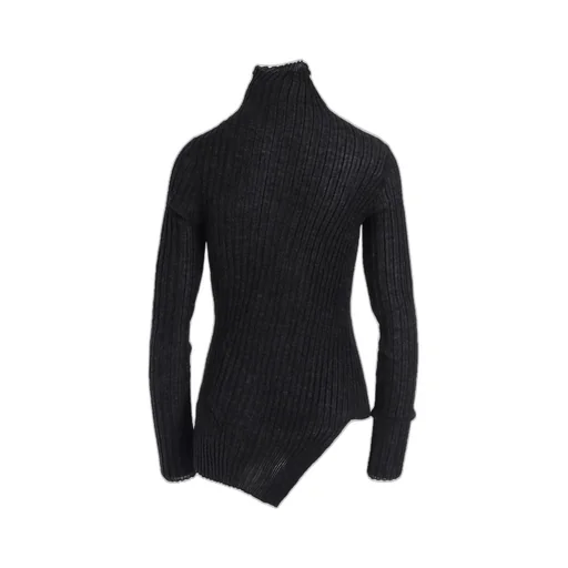 Rib Diagonal Zip Cardigan