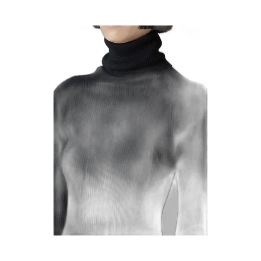 Rib Color Combi High Neck Po