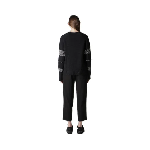 Plain Stitch Color Combi V Neck Cardigan