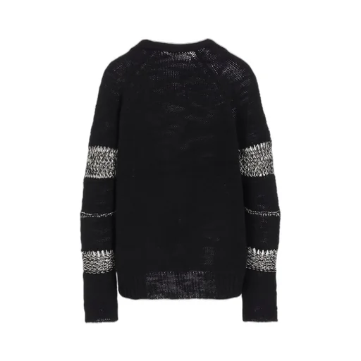 Plain Stitch Color Combi V Neck Cardigan