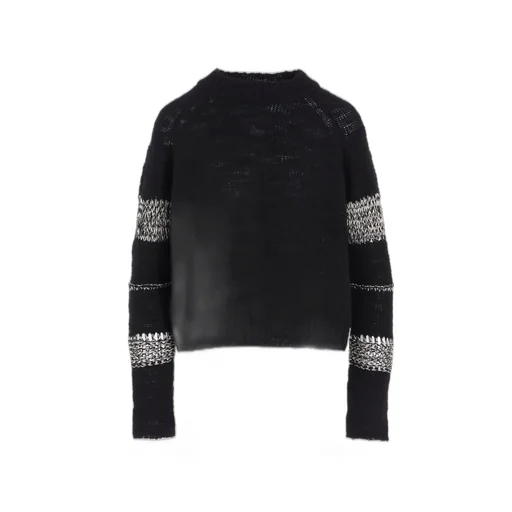 Plain Stitch Color Combi Round Neck Po