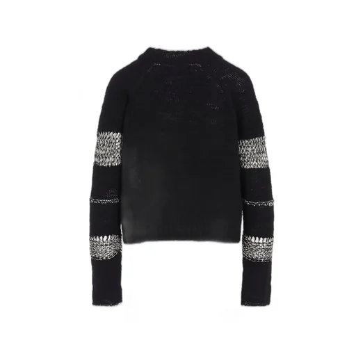 Plain Stitch Color Combi Round Neck Po