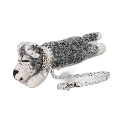 Combination Knit Knitted Key Charm With Chain