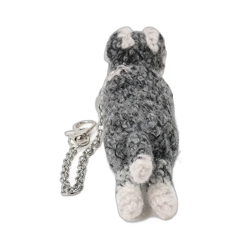 Combination Knit Knitted Key Charm With Chain