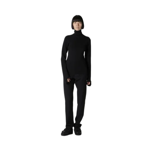 12G Rib Jagged Hem High Neck Po