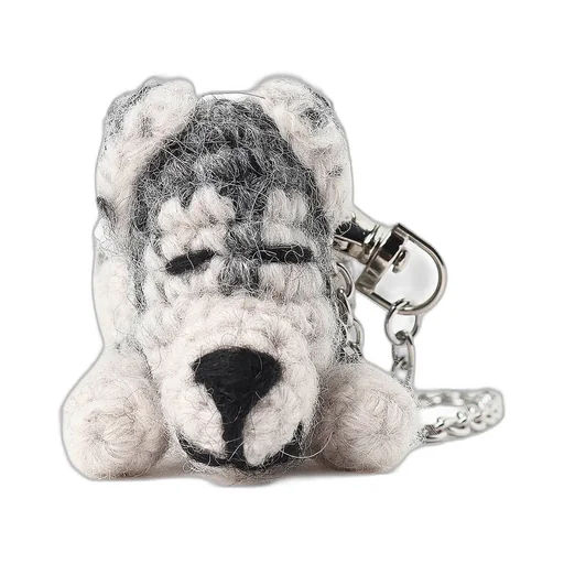 Combination Knit Knitted Key Charm With Chain