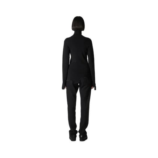 12G Rib Jagged Hem High Neck Po