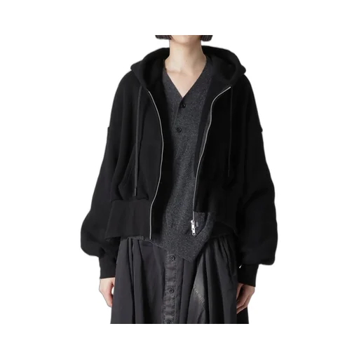 Liy/C Brushed French Terry Unbalanced Hoodie A