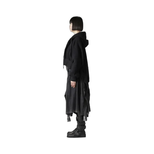Liy/C Brushed French Terry Unbalanced Hoodie A