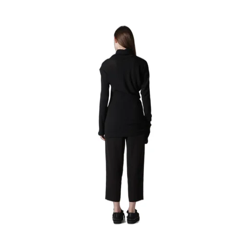 High Twisted Links Draped Turtle Neck Po