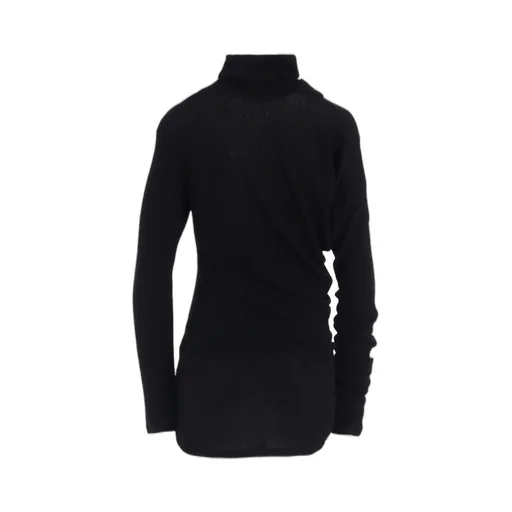High Twisted Links Draped Turtle Neck Po