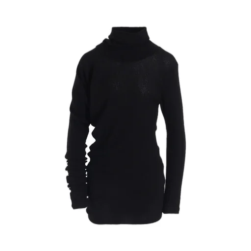 High Twisted Links Draped Turtle Neck Po
