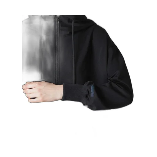 Pe Jersey Twill Unbalanced Hoodie B