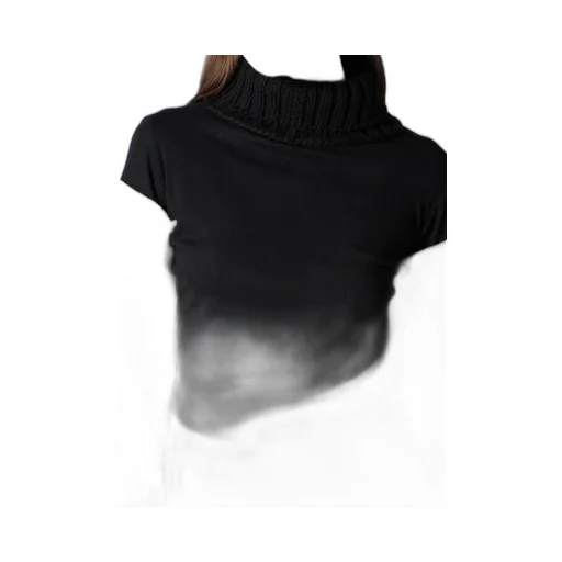 Wool Interlock Snow Pattern High Neck Po