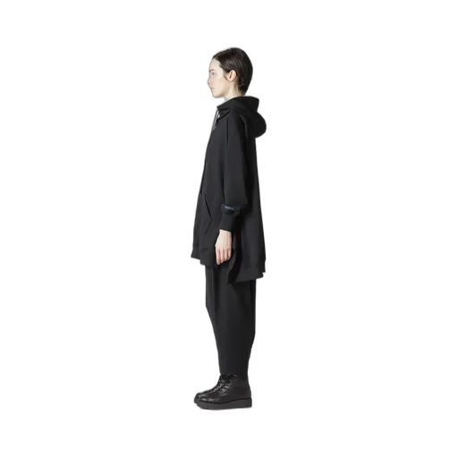 Pe Jersey Twill Unbalanced Hoodie B