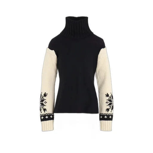 Wool Interlock Snow Pattern High Neck Po