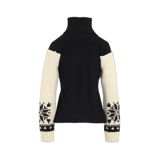 Wool Interlock Snow Pattern High Neck Po