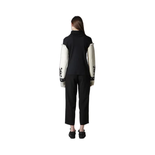 Wool Interlock Snow Pattern High Neck Po